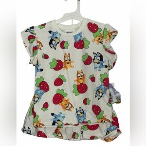 Strawberry Bluey Outfit Top Skirt Girls  5T
NWT - 2 Piece Set